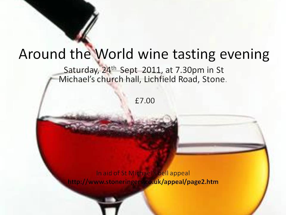 Around the world wine tasting evening, 24th September
